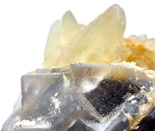 382:Gram Extremely Rare Top Cubic Fluorite With Calcite Specimen From Pakistan picture