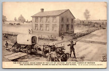 Vintage Postcard IL Chicago First School House Rumsey School -*2847 picture