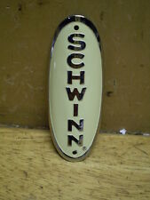 New Schwinn Approved Cruiser & Hornet Wasp Cream Brass Bicycle Badge picture