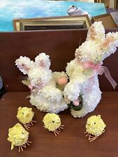 bunny figurines with Eggs  And Chickens Easter Decor picture