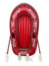 Vintage Coca-Cola Inflatable Raft Lake Pool Paddles Summer Coke Yacht Club Party picture