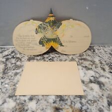 1918 Vintage DENNISON Halloween Pop Up Party Invitation Pop UP Witch Card picture