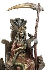 Hel Goddess of Dead / Death on Throne Viking Norse Mythology Statue Bronze Color picture