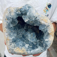 12LB Natural Blue Celestite Crystal Geode Cave Mineral Specimen Healing picture