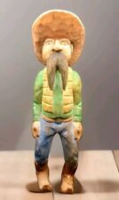 Vintage Hand Carved & Hand Painted Folk Art Cowboy Signed C.W. picture