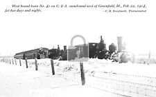 Railroad Train Snow Scene Greenfield Illinois IL - 8x10 Reprint picture