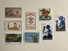 Scouts BSA Boy Scouts Set of 8 US Issued Scouting Stamps MINT Great Gift Idea picture