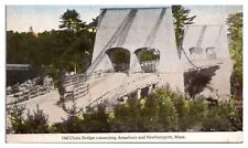 Antique Old Chain Bridge Connecting Amesbury and Newburyport, MA Postcard picture