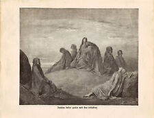 Almost 200 yr old Gustave Dore bible art 1880 antique bible print double sided picture