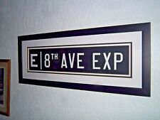 FRAMED MATTED NY NYC SUBWAY ROLL SIGN E LINE 8TH AVENUE EXPRESS MANHATTAN ART picture