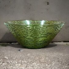 Green Vintage Large Textured Bowl Mid Century Anchor Hocking Bowl picture