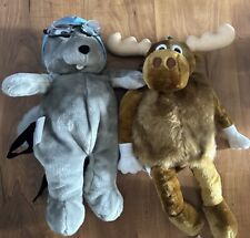 Vintage 1997 Rocky and Bullwinkle Plush Backpacks Universal Studios WITH TAGS picture