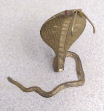 Vintage Brass Cobra Snake with Red Eyes Souvenir of India NOS picture