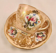  Early English Tea Cup & Saucer, Hand Painted, Hand Gilded picture