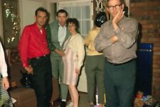 1961 Party Man Touching Pregnant Woman's Belly Man Smoking Vintage 35mm Slide picture