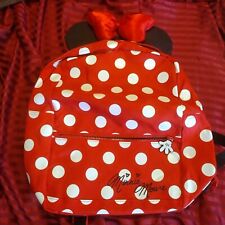 Disneyland Minnie Mouse Large Polka Dot Backpack w/ Ears & Bow. NEVER USED picture