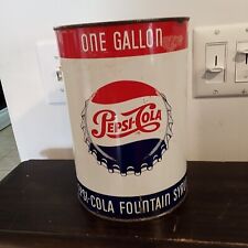 VINTAGE ONE GALLON PEPSI COLA FOUNTAIN SYRUP CAN ~ 1950’s Soda Can picture