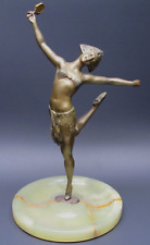 Art Deco Hippolyte Fournier French 1856-26 Bronze Dancer Statue Sculpture Signed picture