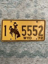 Wyoming 1972 License Plate Vintage Auto Natrona Co Man Cave Collector Decor picture