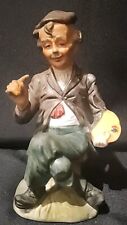 Vtg. Bisque Figurine - Old Man Artist Painting - Made in Korea - Preowned No Box picture