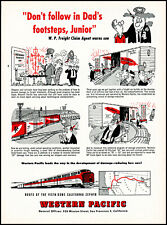 1954 Western Pacific Railroad Zephyr freight claim agent retro art print ad S26 picture