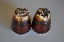 Vintage Hull Salt and Pepper Shakers Brown Drip Glaze Classic for Fall Season picture