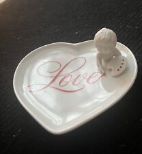 Cupid's Porcelain Heart Love Cupid Avon Valentines Vtg 1984 Trinket Dish picture