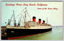 c1960s Queen Mary Long Beach California Vessel Ocean Liner Vintage Postcard picture