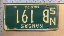 1973 Kansas license plate NS B191 YOM DMV Ness Ford Chevy Dodge 13706 picture
