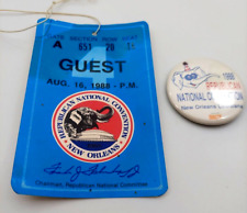 1988 Republican National Convention Guest Pass & Pin New Orleans LA Superdome picture