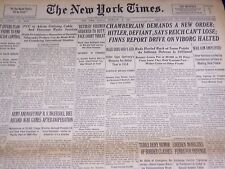 1940 FEBRUARY 25 NEW YORK TIMES - REICH CAN'T LOSE, HITLER - NT 2939 picture