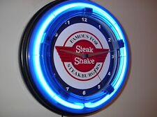 Steak N Shake Diner Restaurant Kitchen Advertising Neon Wall Clock Sign picture