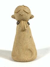 Jizo Japanese Studio Pottery Standing Statue Figurine in Earnest Prayer picture