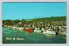 WA-Washington, Ilwaco Port Basin, Aerial Scenic Exterior, Vintage Postcard picture