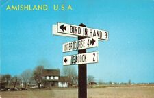 Postcard Amishland Road Signs Lancaster County Pennsylvania PA c1969 picture