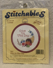 1986 Stitchables GIVE US THIS DAY THANKSGIVING Crewel Embroidery Kit 4