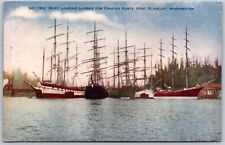 Postcard WA Port Blakeley Washington Ships Loading Lumber RPO Cancel TM03 picture