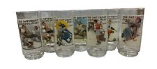Vintage Set Of 7 Norman Rockwell Saturday Evening Post Glasses - Arby's picture