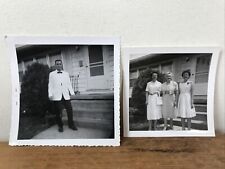 Pair 2 Vtg Black White 1959 Family Prom American Suburbs Snapshots Photographs picture