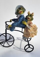 Springtime Frogs On A Metal Tricycle  Resin. Table Decor picture