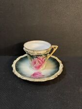 Antique R.S. Prussia Demitasse Cup And Saucer  picture