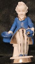 Antique Porcelain Boy In Blue Silver With Accents. Unknown Mark picture