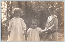 RPPC Postcard~ Three Adorable Young Children Holding Hands picture