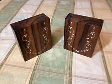 Heavy Mid Century Rosewood Bookends 7 Inches Tall picture
