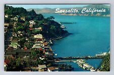 Sausalito CA-California, Aerial Of Town Area, Antique, Vintage Postcard picture