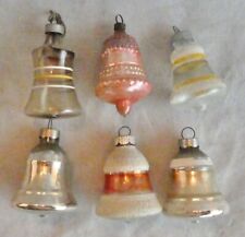 LOT 626-M 6  VINTAGE SMALL BELL CHRISTMAS ORNAMENTS   picture