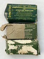 Vintage 1950’s COLD WAR Squibb & Sons Atropine Injection Nerve Gas Kit (3 Boxes) picture