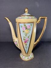 Rare antique Pirkenhammer Austria floral hand painted tea/coffee Pot c.1890-1918 picture