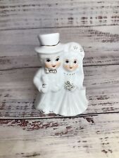 Bride And Groom Ceramic Glazed Wedding Couple Collectibles Figurine China Cake  picture