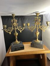 Vintage Victorian Bronze Candle Holder (2) One Is Missing Parts picture